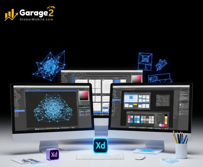 Infographic showing graphic design workflow by Garage2GlobalMobile from discovery to delivery