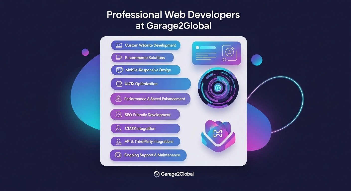 From discovery to growth — Garage2Global’s complete website delivery roadmap.