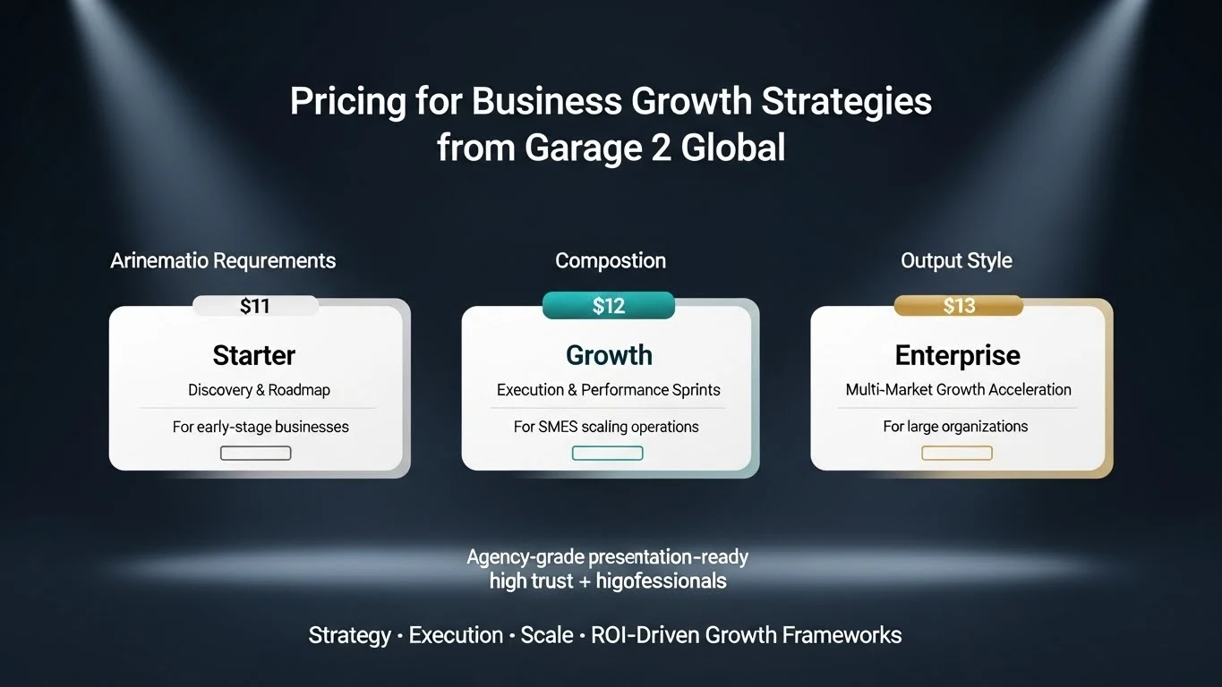 pricing for business growth strategies from Garage 2 Global