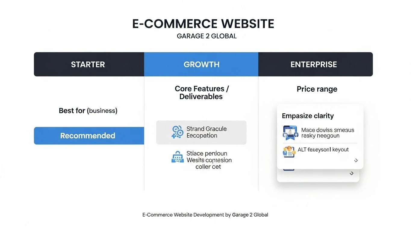 Cost of e-commerce website development by Garage 2 Global