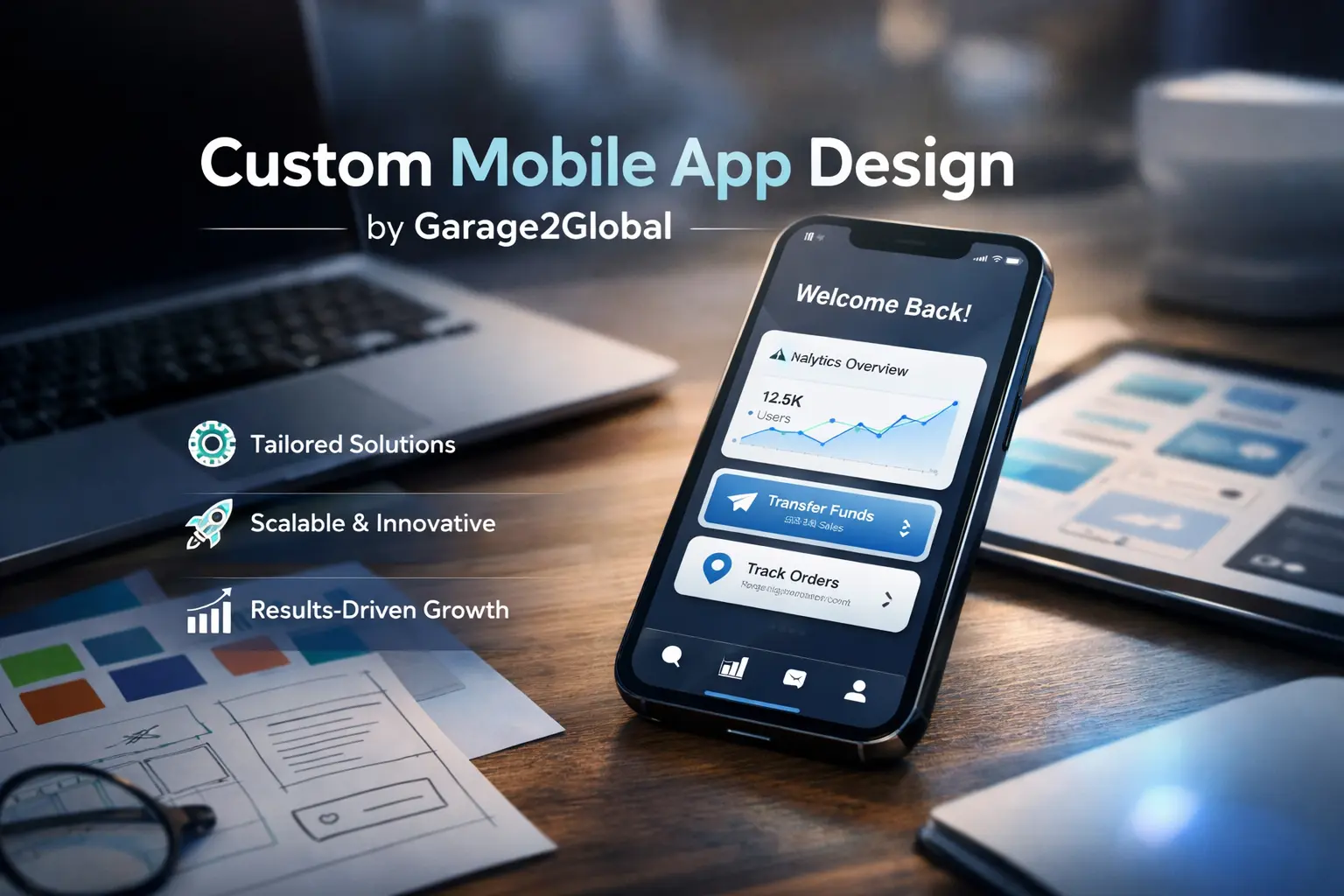 custom mobile app design by garage2global