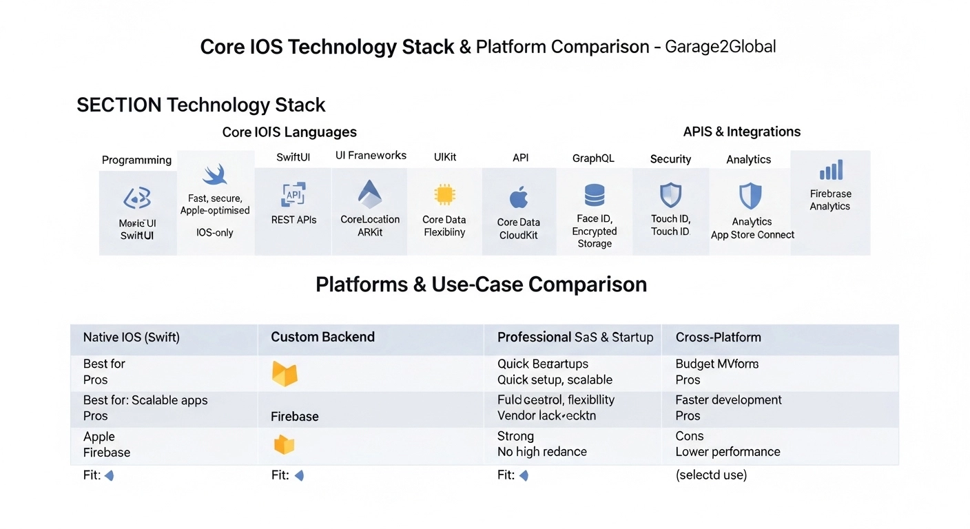 “Technology stack used for iOS App Development from Garage2Global”