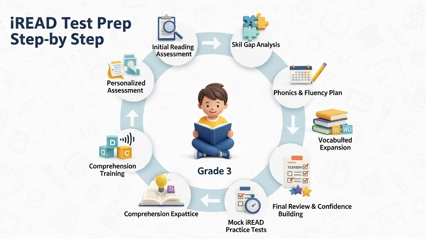 iREAD test prep step by step process